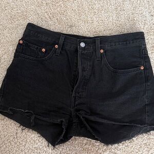 Levi’s Black High-Rise Denim Shorts